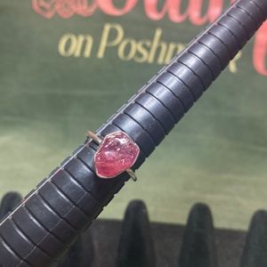 Solid Sterling Silver Raw Ruby Ring